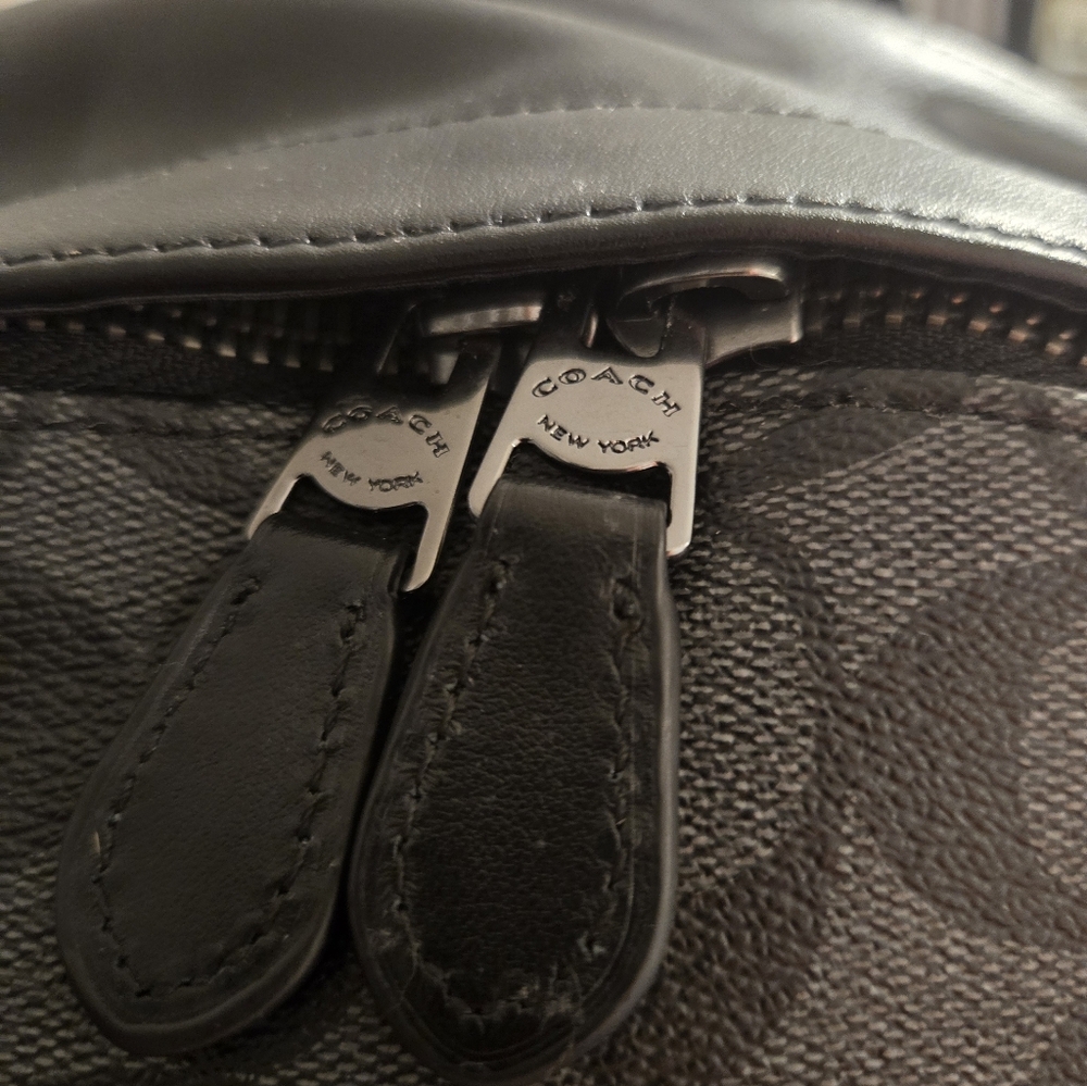 Coach West Backpack Signature Canvas Charcoal Black NWT 2736 Unisex Laptop Bag - Picture 9 of 16